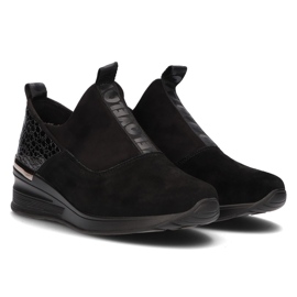 Zapatillas de cuero Filippo DP1689 / 21 Bk Bk Negro 8