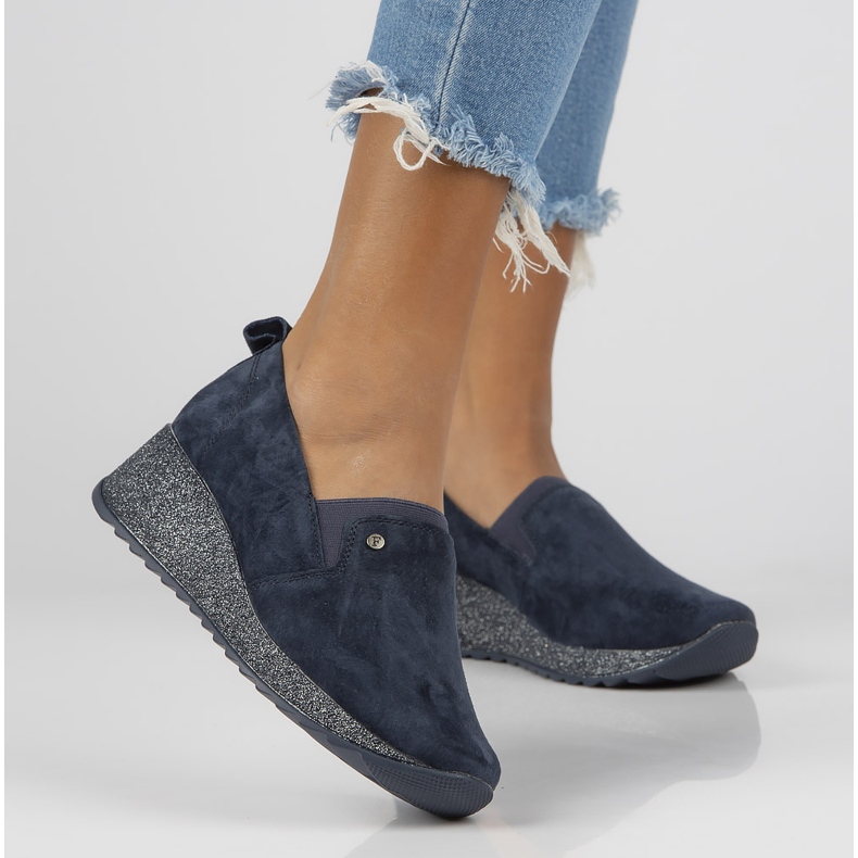 Zapatillas de cuero Filippo DP1500 / 21 Nv azul marino 1