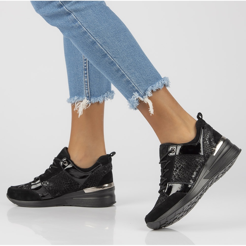 Zapatillas de cuero Filippo DP3170 / 21 Bk negro 1