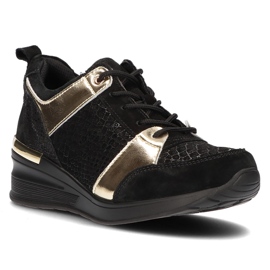 Zapatillas de cuero Filippo DP3170 / 21 Bk oro negro dorado 2