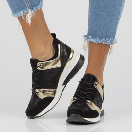 Zapatillas de piel Filippo DP3170/21 Go negro dorado 2