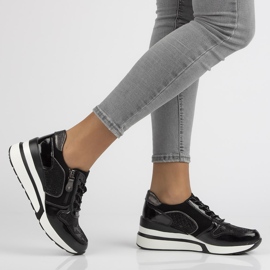 Zapatillas de cuero Filippo DP3166 / 21 Bk negro 4
