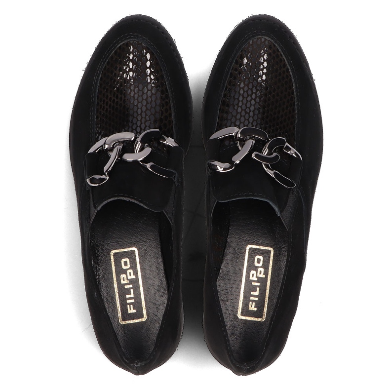 Mocasines de piel Filippo 124 negro 1