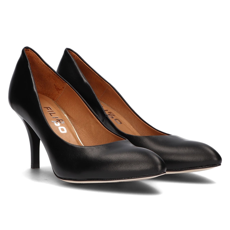 Zapatos de salón Filippo 2108 en piel negro 2