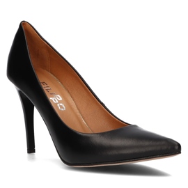Zapatos de salón Filippo 956 de piel negros 2