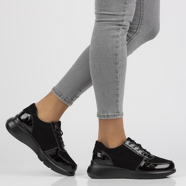 Zapatillas de cuero Filippo DP3168 / 21 Bk negro 1