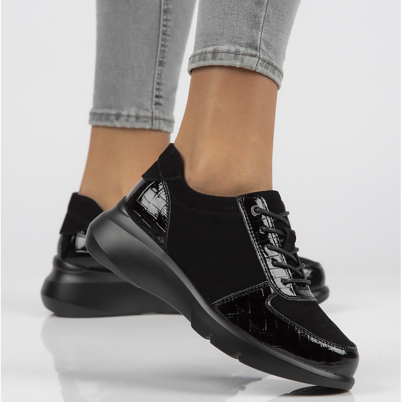 Zapatillas de cuero Filippo DP3168 / 21 Bk negro 2