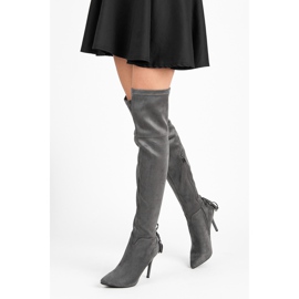 Vices Botas boho en un tacón alto gris 5