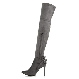 Vices Botas boho en un tacón alto gris 2