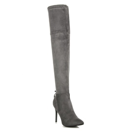 Vices Botas boho en un tacón alto gris 4