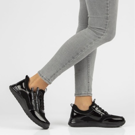 Zapatillas de cuero Filippo DP3149 / 21 Bk negro 7