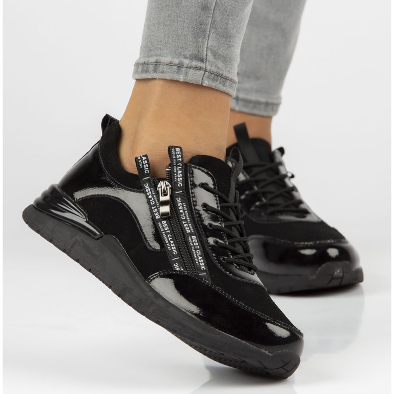 Zapatillas de cuero Filippo DP3149 / 21 Bk negro 1