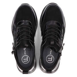 Zapatillas de cuero Filippo DP3149 / 21 Bk negro 4