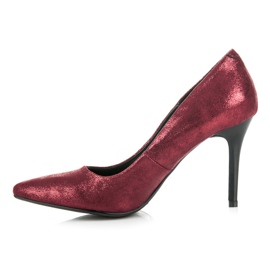 Vinceza Tacones burdeos brillo rojo 5