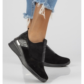 Zapatillas de cuero Filippo DP1689 / 22 Bk Bk Negro 6
