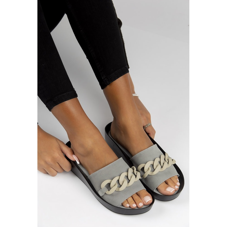 Babuchas de piel Filippo DK3593 / 22 Gr gris 2