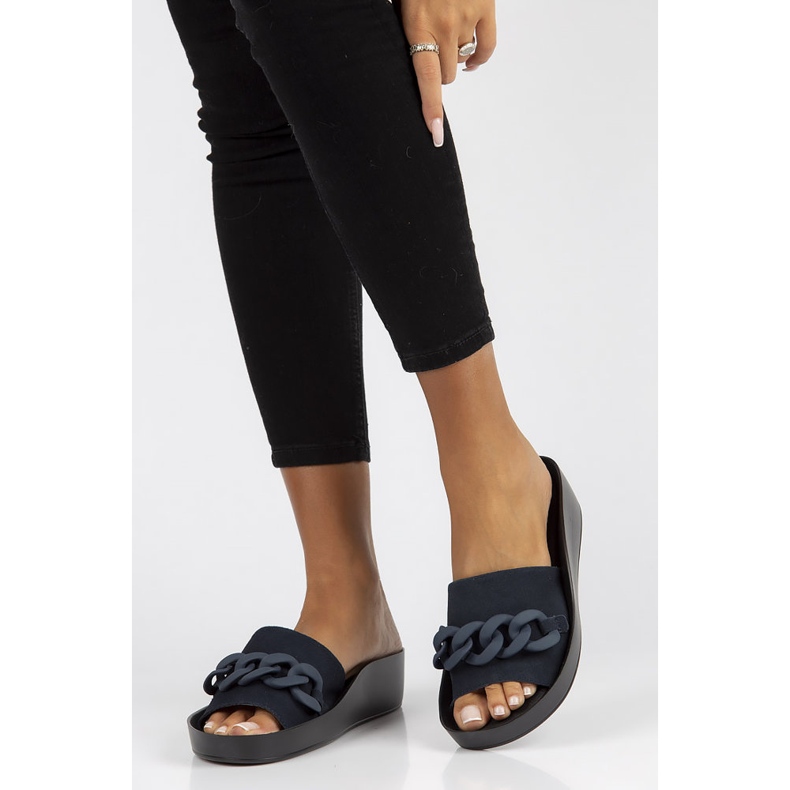 Babuchas de piel Filippo DK3593/22 Nv azul marino 1