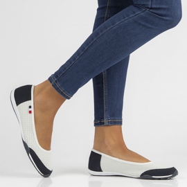 Zapatos de piel Filippo DP142/22 Wh Nv blanco y azul marino 6