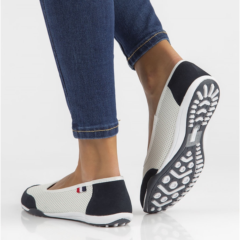 Zapatos de piel Filippo DP142/22 Wh Nv blanco y azul marino 2