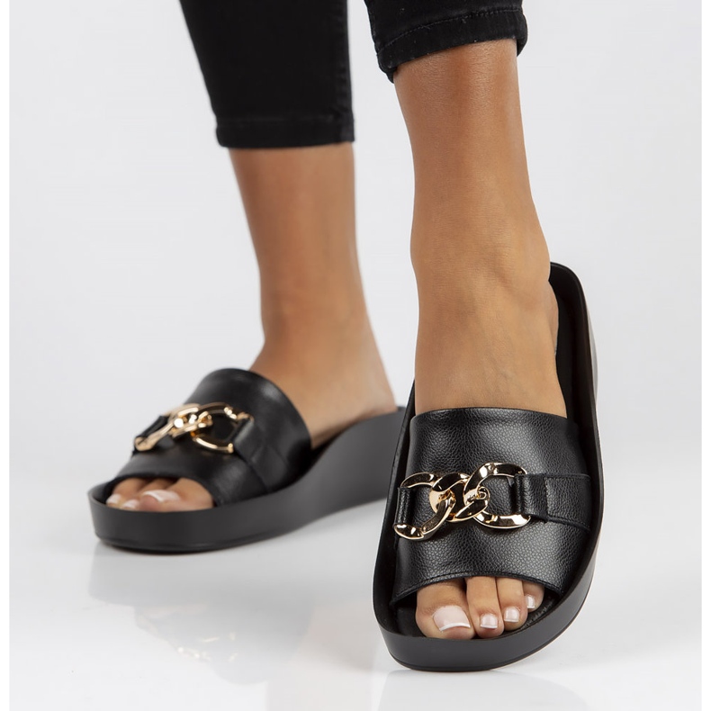 Zapatillas de piel Filippo DK3590/22 Bk negro 2