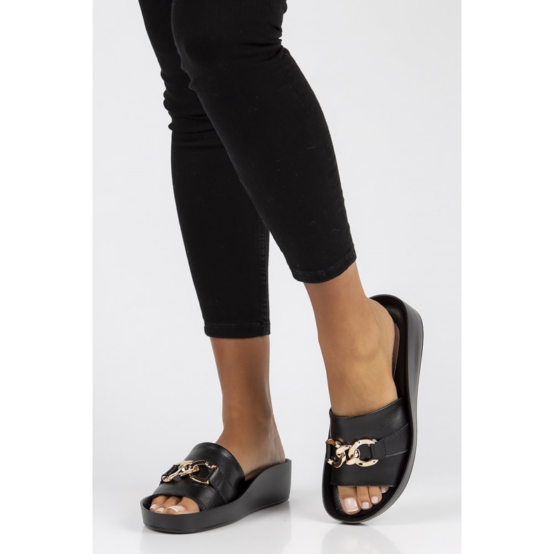 Zapatillas de piel Filippo DK3590/22 Bk negro 1