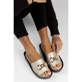 Babuchas de piel Filippo DK3590/22 Go dorado 3