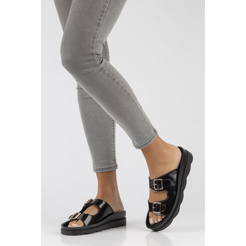 Zapatillas de piel Filippo DK3599/22 Bk negro 1