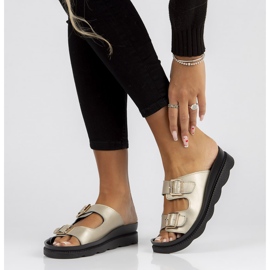 Babuchas de piel Filippo DK3599/22 Go dorado 6