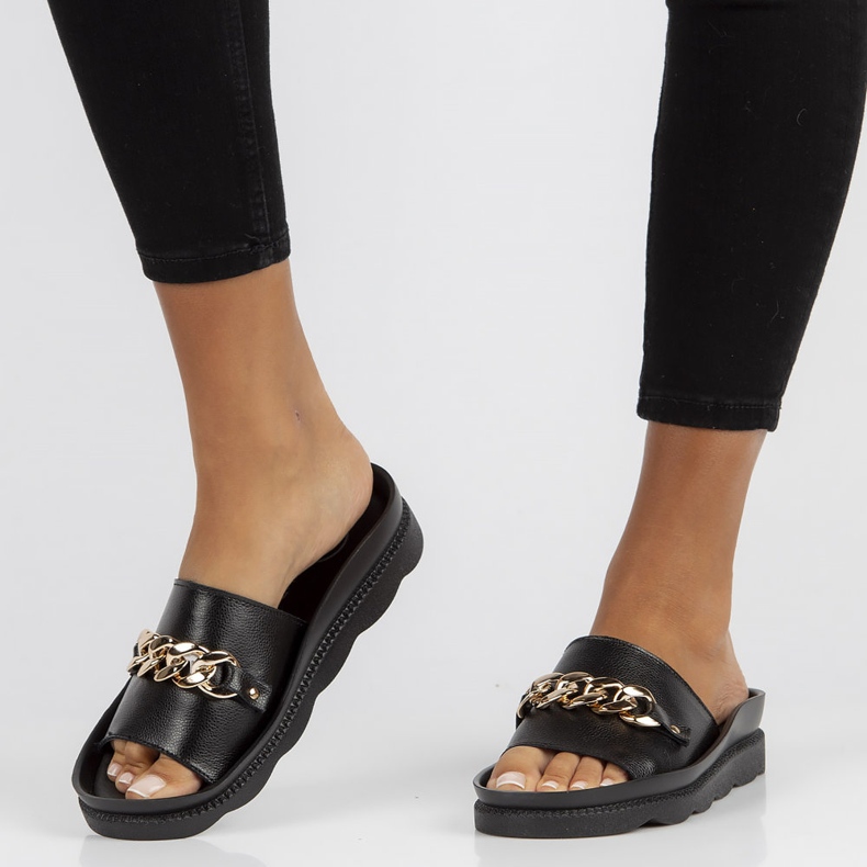 Zapatillas de piel Filippo DK3597/22 Bk negro 2