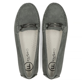 Mocasines de piel Filippo DP1202/22 Gr gris 7