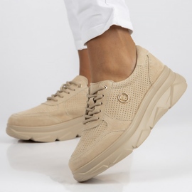 Zapatillas de cuero Filippo DP2138/22 Be Be beige 2