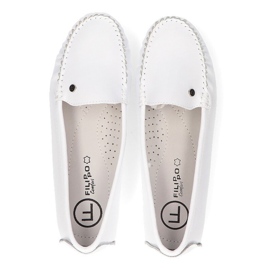 Mocasines de piel Filippo DP2037/22 Wh blanco 6