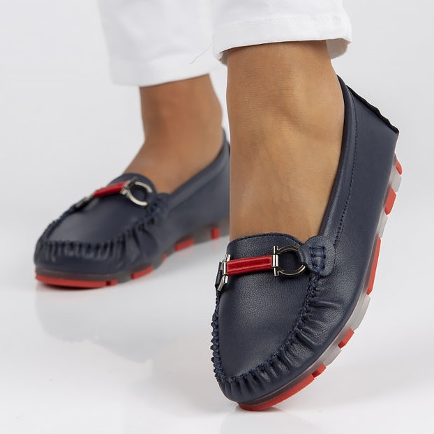 Mocasines de piel Filippo DP3613/22 Nv Rd azul marino 1