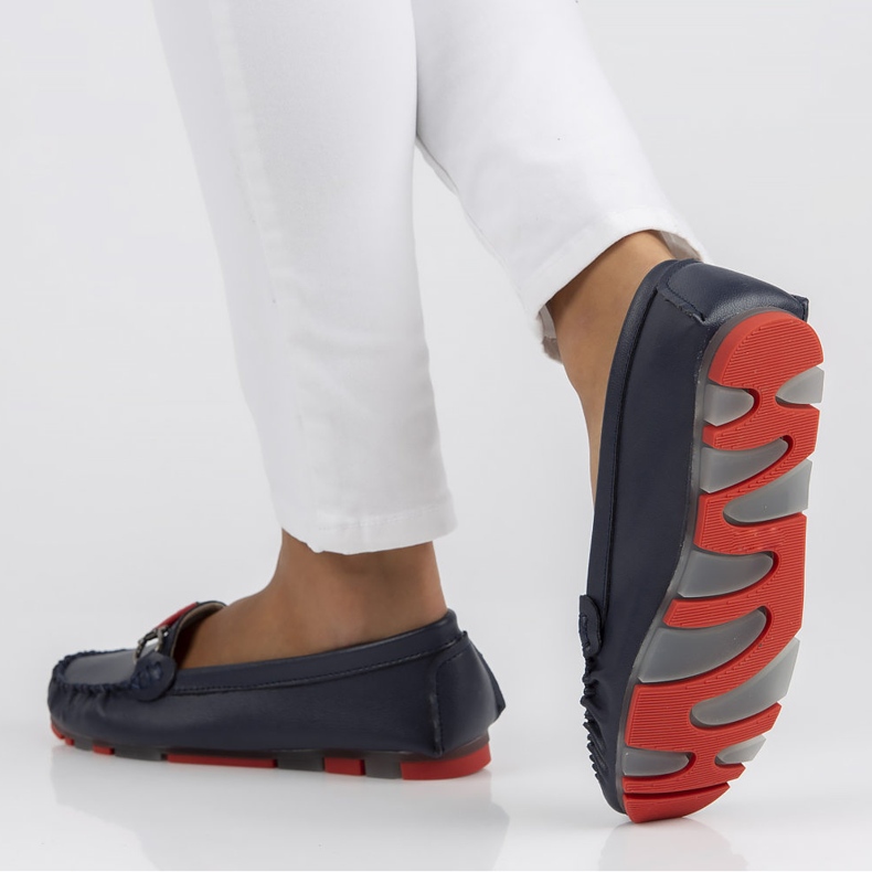 Mocasines de piel Filippo DP3613/22 Nv Rd azul marino 2