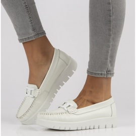 Mocasines de piel Filippo DP3334/22 Wh blanco 6