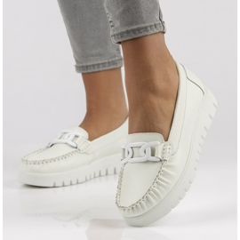 Mocasines de piel Filippo DP3334/22 Wh blanco 7