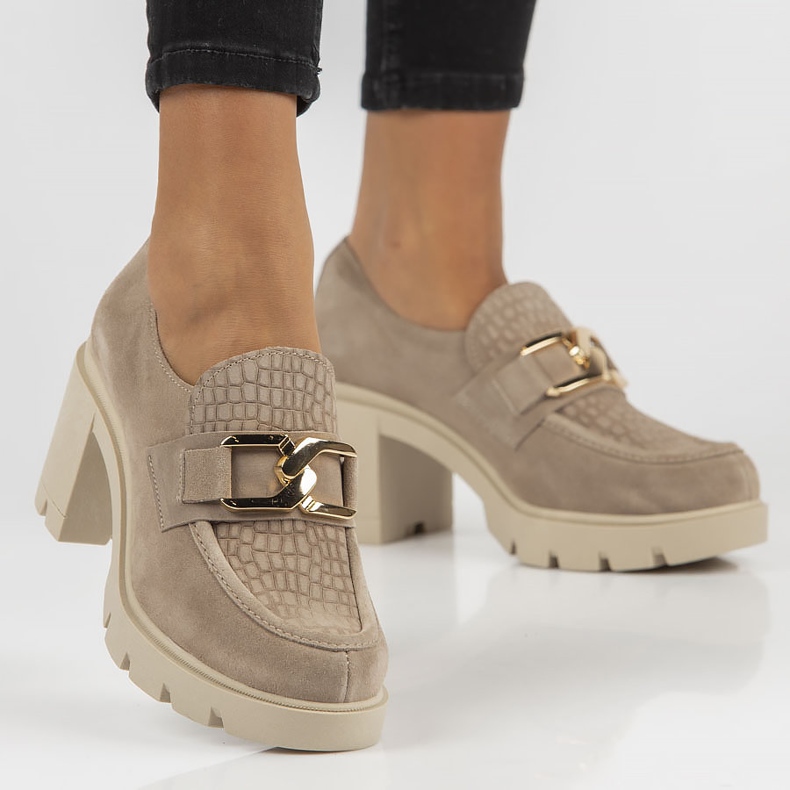 Zapatos de piel Filippo 20097 Taupe gris 2