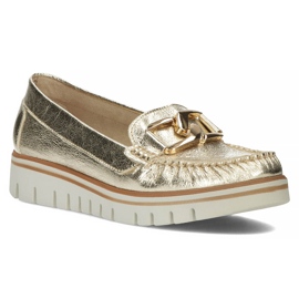 Mocasines de piel Filippo 10134 oro dorado 3