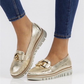 Mocasines de piel Filippo 10134 oro dorado 7