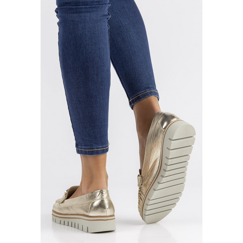 Mocasines de piel Filippo 10134 oro dorado 2