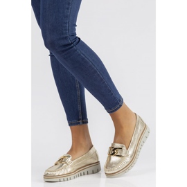 Mocasines de piel Filippo 10134 oro dorado 6