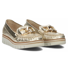 Mocasines de piel Filippo 10134 oro dorado 5