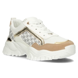 Zapatillas Filippo BB116 blanco y beige 5