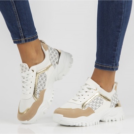 Zapatillas Filippo BB116 blanco y beige 7
