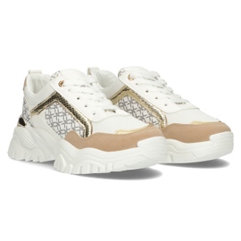 Zapatillas Filippo BB116 blanco y beige 6