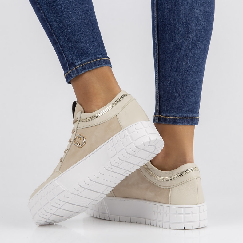 Deportivas de piel Filippo 149 beige 1