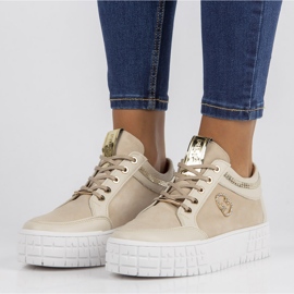 Deportivas de piel Filippo 149 beige 3