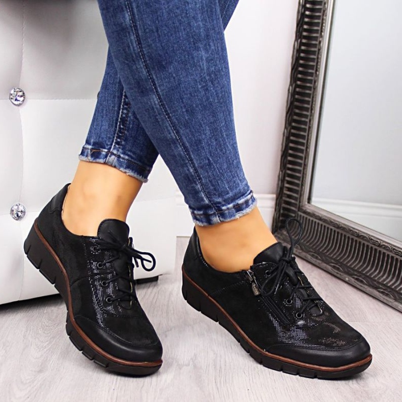 Zapatos de piel Helios W H334 negro brillo 2