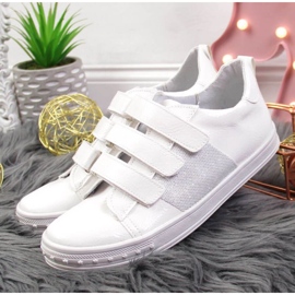Zapatos de niña sneakers con velcro blanco Kornecki 6286 3