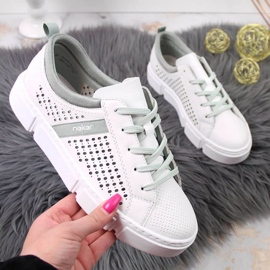 Zapatos piel calados Rieker W RKR509 blanco 1
